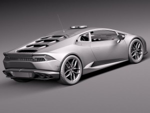 Huracan 2015 Italian Police Car 3D Model