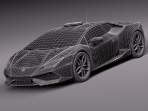 Huracan 2015 Italian Police Car 3D Model