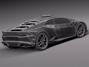 Huracan 2015 Italian Police Car 3D Model