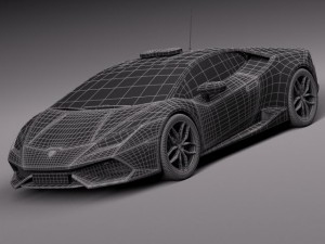 Huracan 2015 Italian Police Car 3D Model