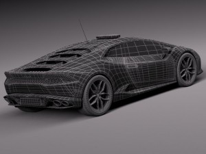 Huracan 2015 Italian Police Car 3D Model