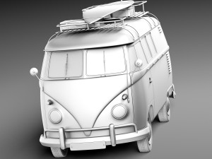 Volkswagen Camper Van 1950 Hippy 3D Model