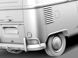 Volkswagen Camper Van 1950 Hippy 3D Model