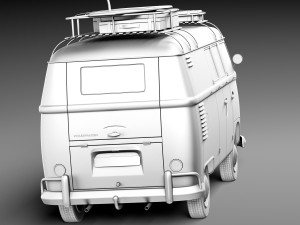 Volkswagen Camper Van 1950 Hippy 3D Model