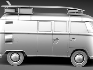 Volkswagen Camper Van 1950 Hippy 3D Model