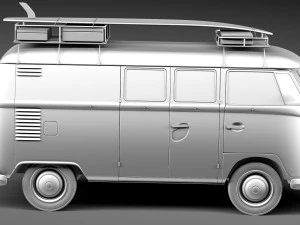 Volkswagen Camper Van 1950 Hippy 3D Model