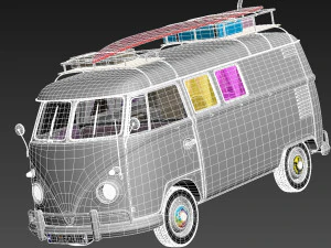 Volkswagen Camper Van 1950 Hippy 3D Model