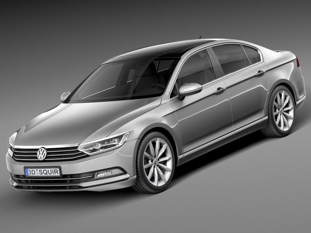 Volkswagen Passat B8 2015 Modelo 3D .c4d .max .obj .3ds .fbx .stl .blend 