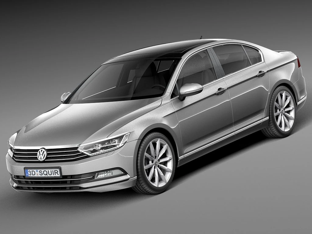 Volkswagen Passat B8 2015 3D Model .c4d .max .obj .3ds .fbx .stl .blend 