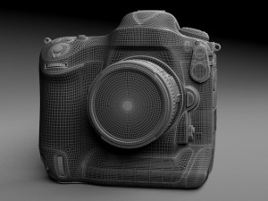 Nikon D4 Photo Camera 3D Model