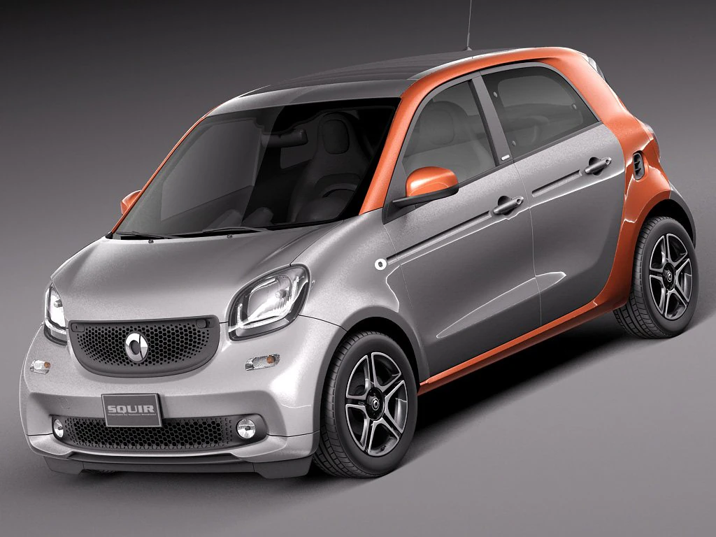 Smart Forfour 2015 3D Model .c4d .max .obj .3ds .fbx .stl .blend 