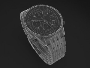 Breitling Navitimer II Steel Braclet Mens Watch Model 3D