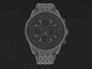 Breitling Navitimer II Steel Braclet Mens Watch Model 3D