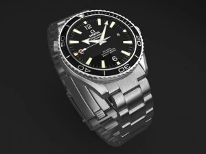 Omega Seamaster Planet Ocean Steel Braclet Mens WA 3D Model