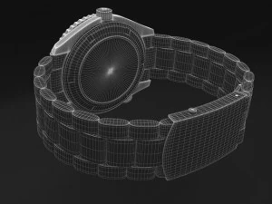 Omega Seamaster Planet Ocean Steel Braclet Mens WA 3D Model