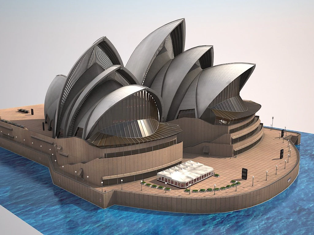 Sydney Opera House 3D Model .c4d .max .obj .3ds .fbx .stl .blend 