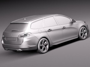 Peugeot 308 GT SW 2015 3D Model