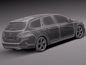 Peugeot 308 GT SW 2015 3D Model