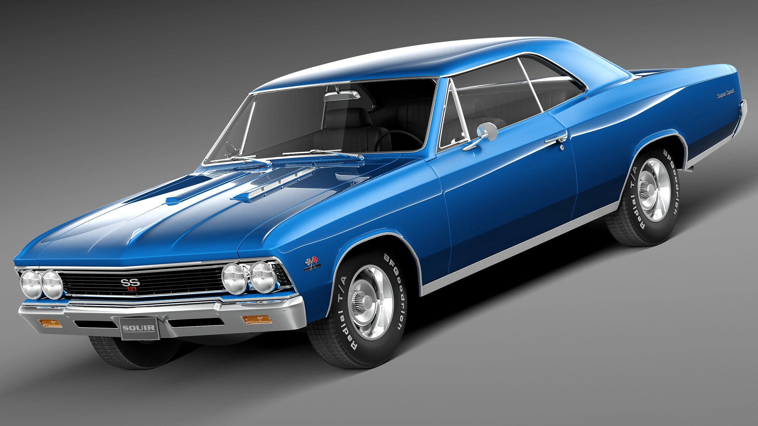 Chevrolet Chevelle SS 1966 3D Model .c4d .max .obj .3ds .fbx .stl .blend
