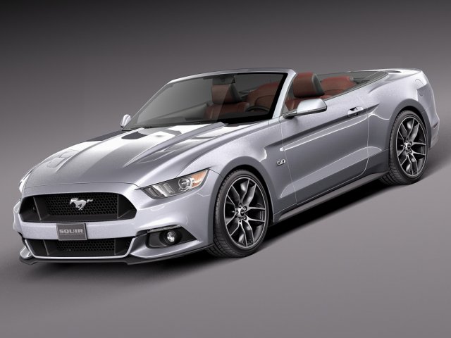 Mustang GT Convertible 2015 Model 3D .c4d .max .obj .3ds .fbx .stl .blend 