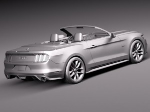 Mustang GT Convertible 2015 Model 3D