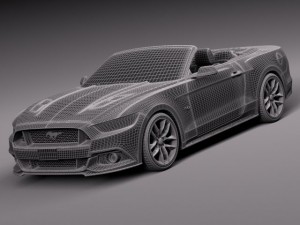 Mustang GT Convertible 2015 Model 3D