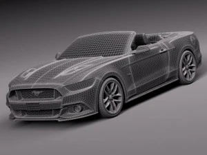 Mustang GT Convertible 2015 3D Model