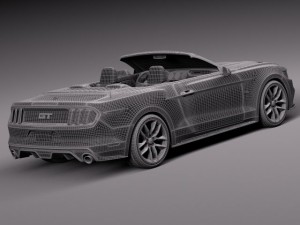 Mustang GT Convertible 2015 Model 3D