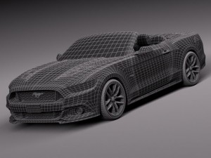 Mustang GT Convertible 2015 Model 3D