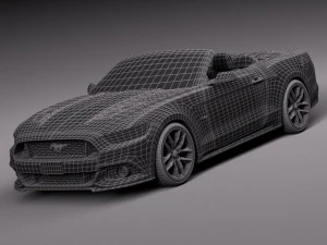 Mustang GT Convertible 2015 3D Model