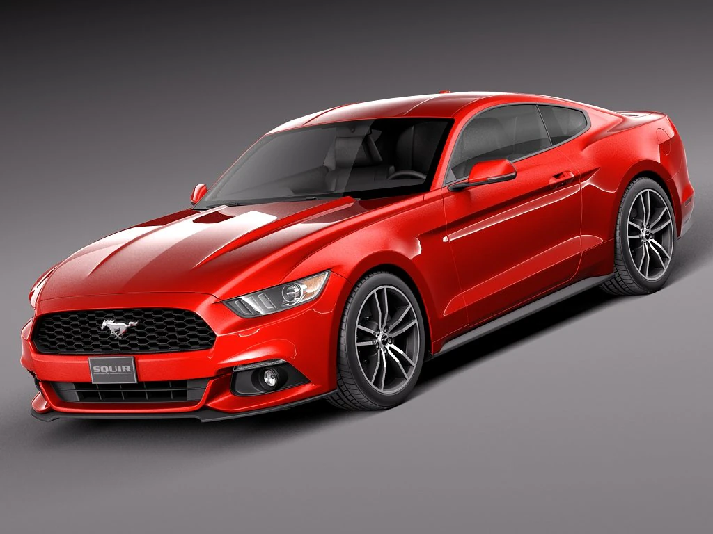 Mustang Ecoboost 2015 3D Model .c4d .max .obj .3ds .fbx .stl .blend 