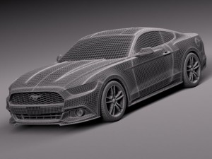 Mustang Ecoboost 2015 3D Model