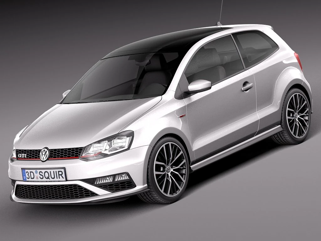 Volkswagen Polo GTI 3-door 2015 3D Model .c4d .max .obj .3ds .fbx .stl .blend 