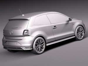Volkswagen Polo GTI 3-door 2015 Modelo 3D