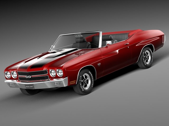 Chevrolet Chevelle SS Convertible 1970 3D Model .c4d .max .obj .3ds .fbx .stl .blend 