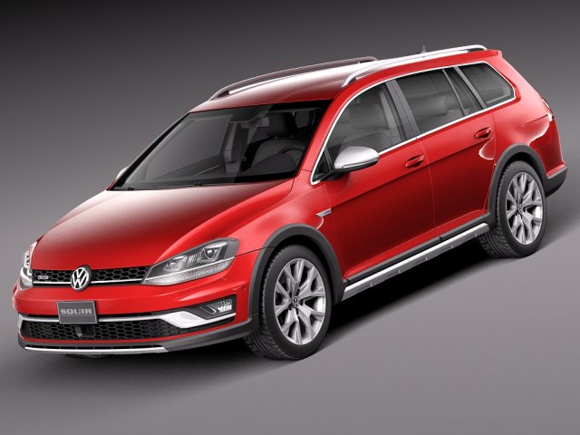 Volkswagen Golf Alltrack 2015 Modelo 3D .c4d .max .obj .3ds .fbx .stl .blend 