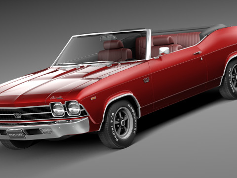 Chevrolet Chevelle SS decappottabile 1969 Modello 3D