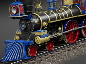 Jupiter Steam Train 1868 3D Model