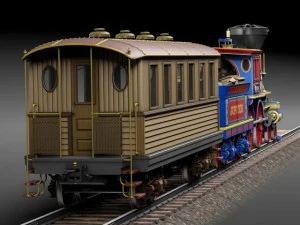 Jupiter Steam Train 1868 3D Model