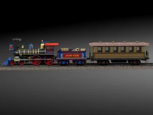 Jupiter Steam Train 1868 3D Model