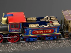 Jupiter Steam Train 1868 3D Model