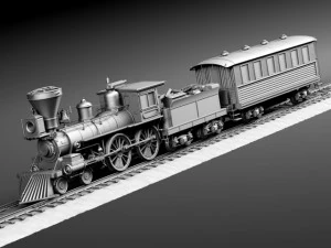 Jupiter Steam Train 1868 3D Model