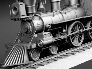 Jupiter Steam Train 1868 3D Model
