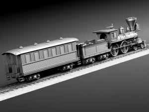 Jupiter Steam Train 1868 3D Model