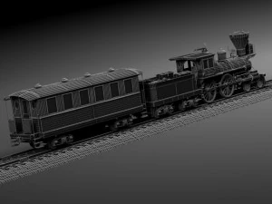 Jupiter Steam Train 1868 3D Model