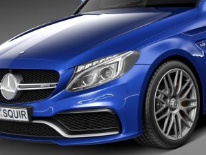 Mercedes-Benz C63 AMG W205 Estate 2015 3D Модель