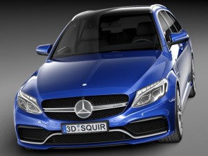 Mercedes-Benz C63 AMG W205 Estate 2015 3D Модель