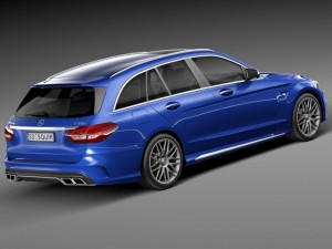 Mercedes-Benz C63 AMG W205 Estate 2015 3D Модель