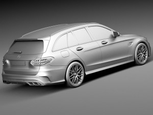 Mercedes-Benz C63 AMG W205 Estate 2015 3D Модель