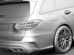 Mercedes-Benz C63 AMG W205 Estate 2015 3D Модель